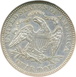 image for: 1866 25c NGC AU53