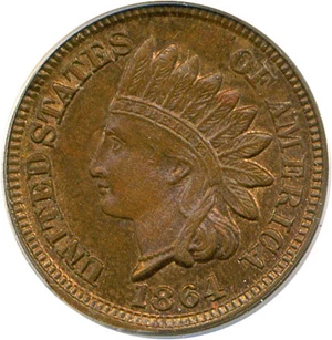 image for: 1864 1c PCGS MS64 RB OGH (Bronze)
