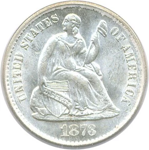 image for: 1873-S H10c PCGS/CAC MS64+