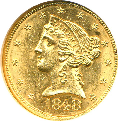 image for: 1848 $5 NGC MS61