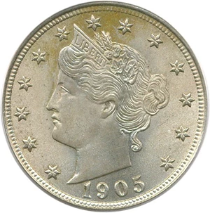 image for: 1905 5c PCGS MS64