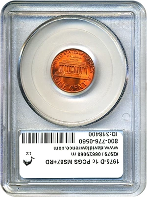 image for: 1975-D 1c PCGS MS67+ RD