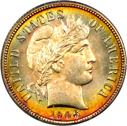 image for: 1906-S 10c PCGS MS64 * Color *
