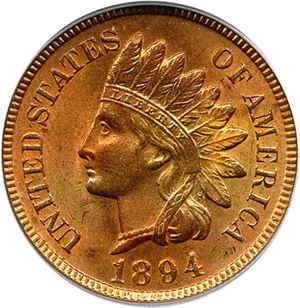 image for: 1894 1c PCGS MS65 RD
