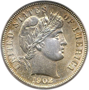 image for: 1902 10c PCGS MS64
