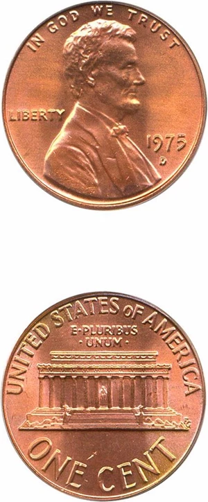 image for: 1975-D 1c PCGS MS67 RD
