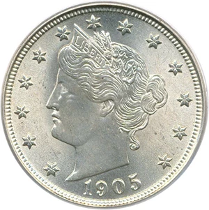 image for: 1905 5c PCGS MS65