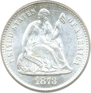 image for: 1873-S H10c PCGS/CAC MS64+