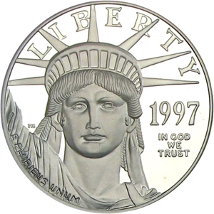 image for: 1997-W $100 PCGS Proof 70 DCameo (Platinum Eagle)