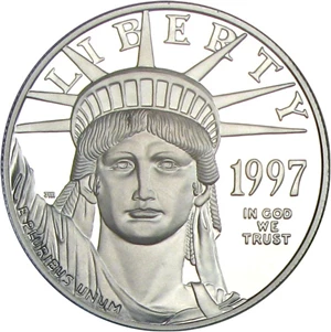 image for: 1997-W $100 PCGS Proof 70 DCameo (Platinum Eagle)