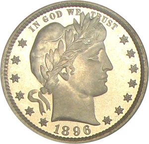 image for: 1896 25c NGC/CAC Proof 66 Cameo