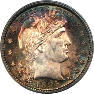 image for: 1895-S 25c PCGS MS62 * Color *