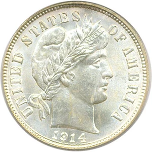 image for: 1914-D 10c PCGS MS64 OGH