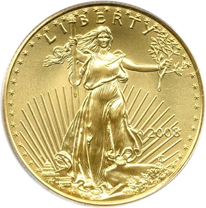 image for: 2008 $25 PCGS MS70 (Gold Eagle - First Strike)