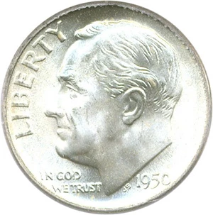 image for: 1950-S 10c PCGS MS67+ FB