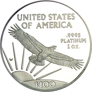 image for: 1997-W $100 PCGS Proof 70 DCameo (Platinum Eagle)