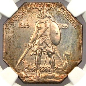 image for: 1925 Norse American Medal NGC/CAC MS67 (Thick planchet, Silver)