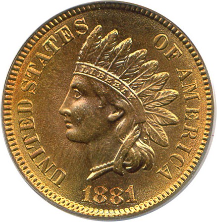 image for: 1881 1c PCGS MS65 RD OGH