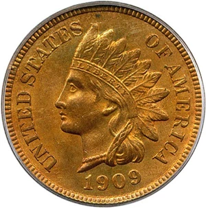 image for: 1909-S 1c PCGS MS65 RD (Indian)