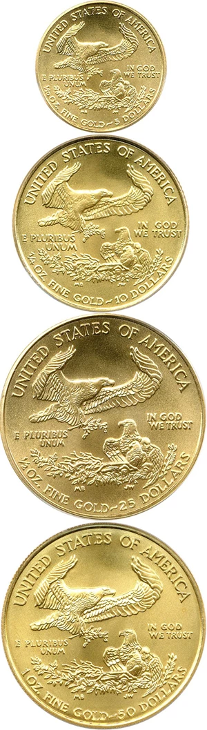 image for: 2006 Gold Eagle Set PCGS MS69 (4 coins: $5, $10, $25, $50; First Strike Holders)
