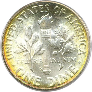 image for: 1951-S 10c PCGS MS67+ FB * Color *