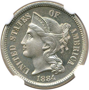 image for: 1884 3cN NGC/CAC Proof 66