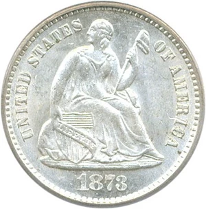 image for: 1873-S H10c PCGS/CAC MS64+