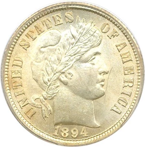 image for: 1894 10c PCGS MS63 OGH