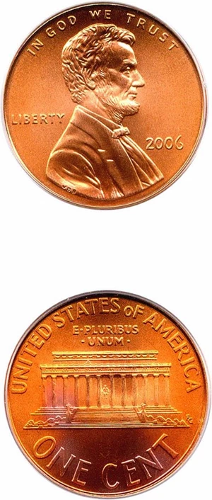 image for: 2006 1c PCGS MS69 RD (Satin Finish)