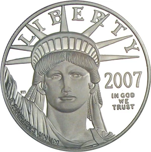 image for: 2007-W $100 PCGS Proof 70 DCameo (Platinum Eagle)