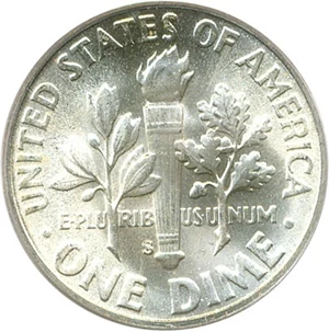 image for: 1950-S 10c PCGS MS67+ FB