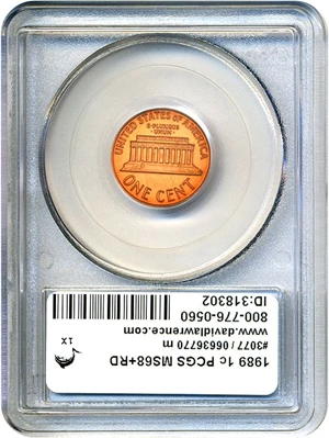 image for: 1989 1c PCGS MS68+ RD