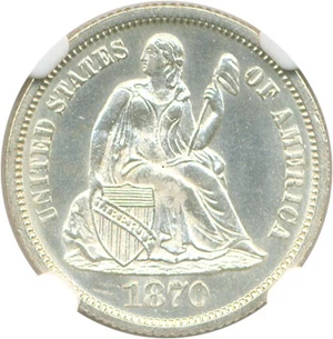 image for: 1870 10c NGC MS63