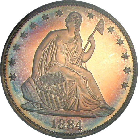 image for: 1884 50c PCGS Proof 66 * Color *