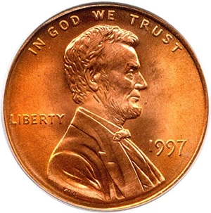 image for: 1997 1c PCGS MS67 RD