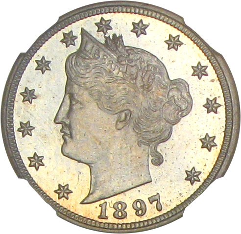 image for: 1897 5c NGC/CAC Proof 66