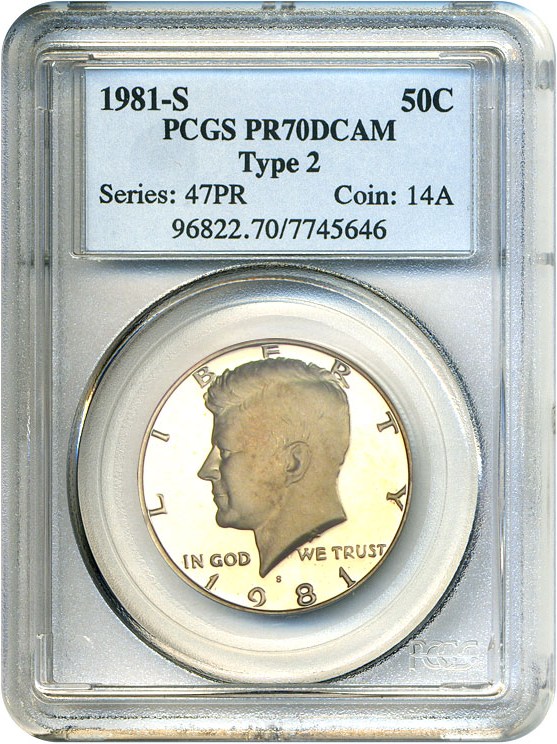 image for: 1981-S 50c PCGS Proof 70 DCameo (Type 2)