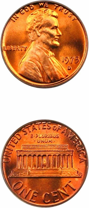 image for: 1975-D 1c PCGS MS67+ RD
