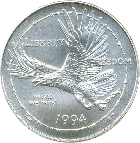 image for: 1994-W $1 PCGS MS70 (Prisoner of War)