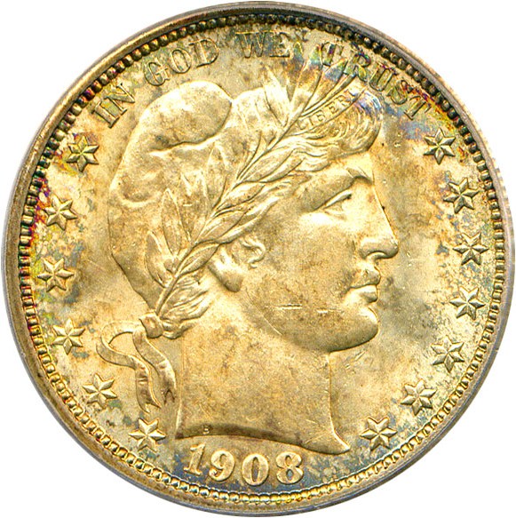 image for: 1908 50c PCGS MS63