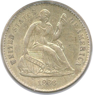 image for: 1866-S H10c PCGS Genuine (Surfaces Tooled)