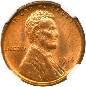 image for: 1914-D 1c NGC MS66 RD