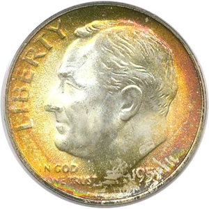 image for: 1951-S 10c PCGS MS67+ FB * Color *
