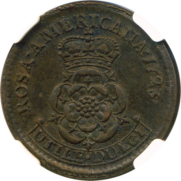 image for: 1723 Rosa Americana Penny NGC AU55