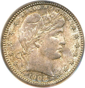 image for: 1908-S 25c PCGS/CAC MS66