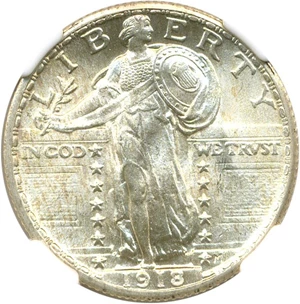 image for: 1918 25c NGC MS66 FH