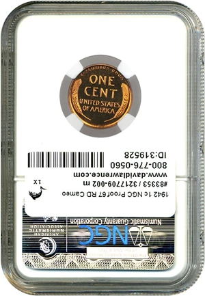 image for: 1942 1c NGC Proof 67 RD Cameo