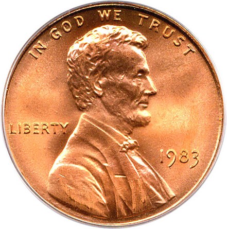 image for: 1983 1c PCGS MS67 RD