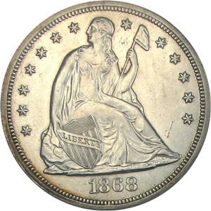 image for: 1868 $1 NCS Proof Details (Obverse Cleaned)