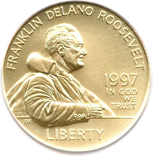 image for: 1997-W $5 PCGS MS70 (Franklin D. Roosevelt)
